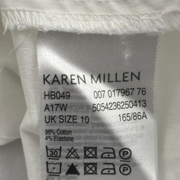 Karen Millen Embroidered Star Ruffle Collar Flare Cuff Button Up Womens 6 White - Picture 7 of 16